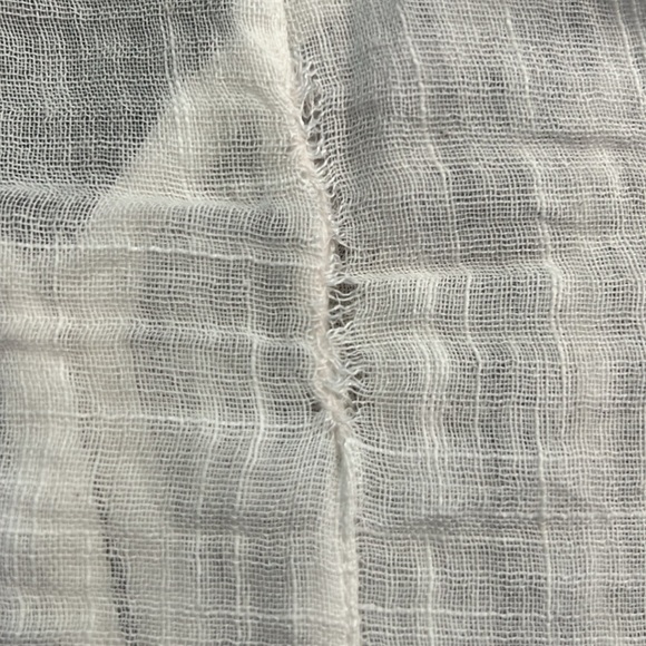 Free People Greta Gauze Top M Ivory Button Front Bell Sleeves Lightweight Sheer - Picture 13 of 15